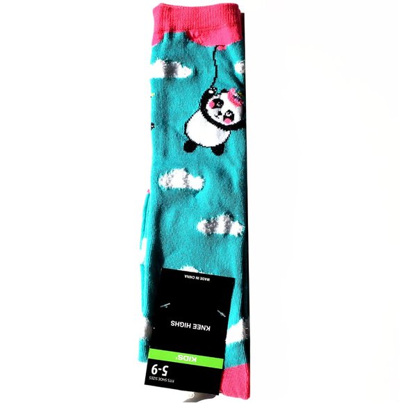 Accessories - *3/$15* Fuzzy Panda/Balloon Knee High Socks